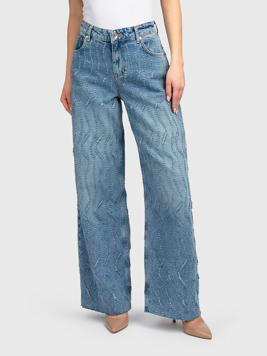 Jeans with embossed texture