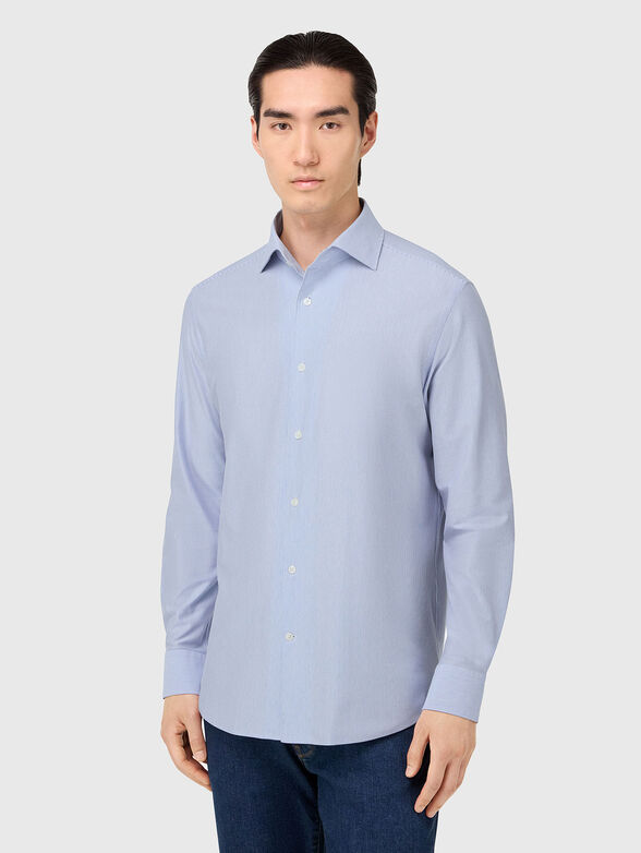 Micro striped cotton blend shirt - 1