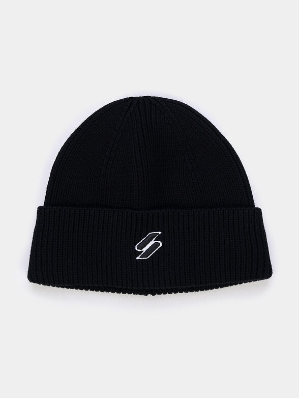 Knitted beanie with embroidered logo - 1