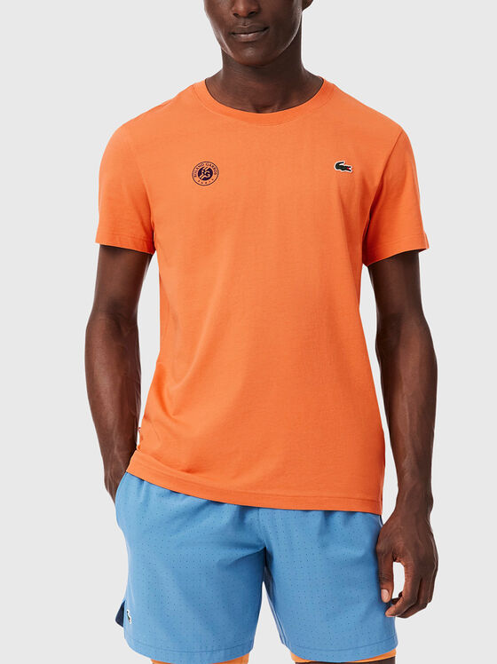 Тениска от памук  ROLAND-GARROS EDITION в оранжев цвят - 1