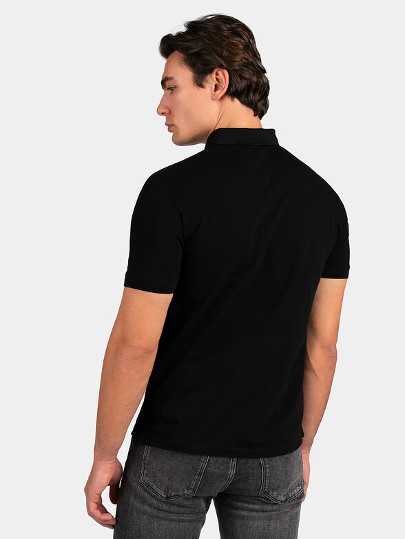 Black polo shirt with logo patch - 3