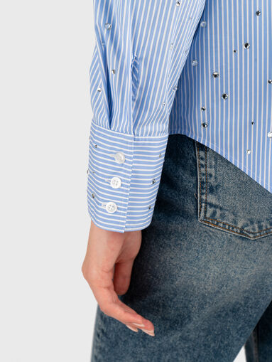 Cotton shirt with rhinestones - 4