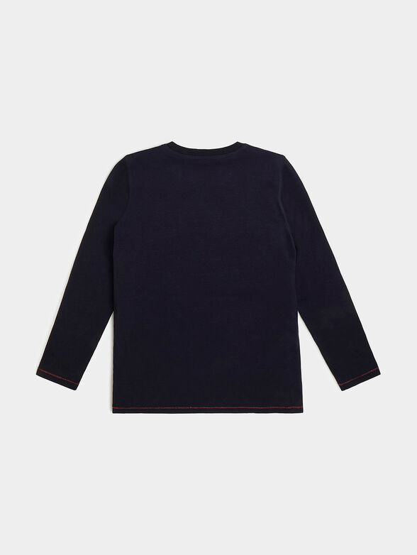 Navy blue blouse with long sleeves - 2