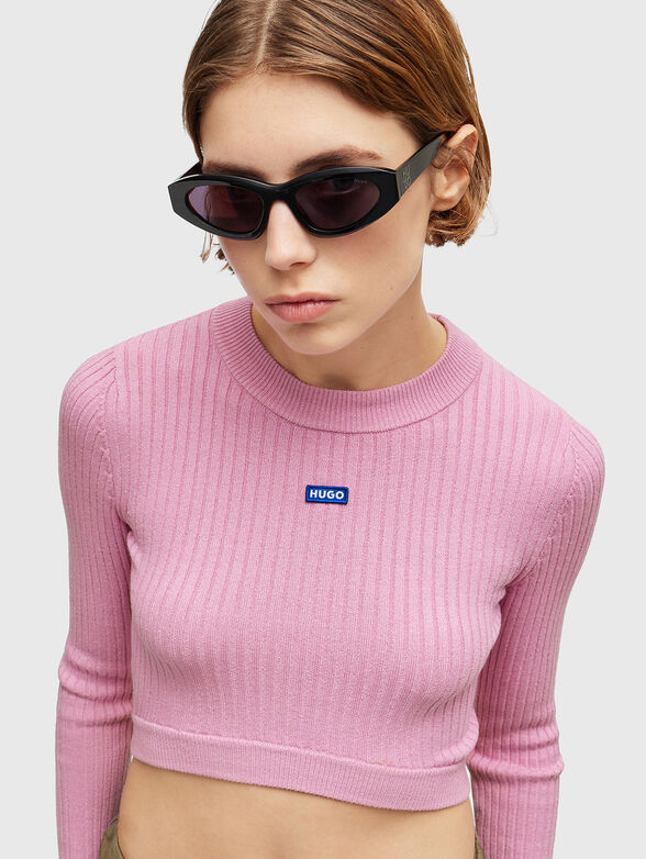 Cropped viscose blend sweater - 4