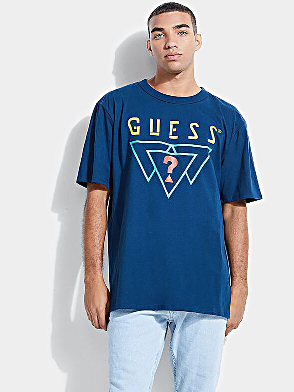 Unisex t-shirt in blue color with logo - 1