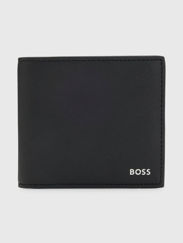 Leather wallet with logo - 1