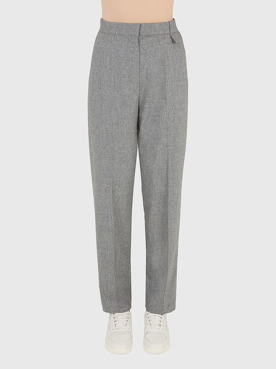 High-waisted wool and cashmere trousers - 1