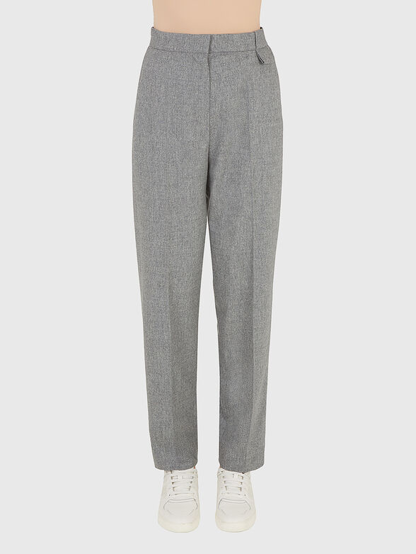 High-waisted wool and cashmere trousers - 1