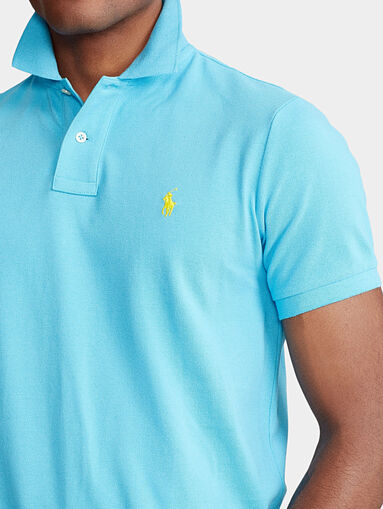 Cotton polo-shirt in light blue color - 5