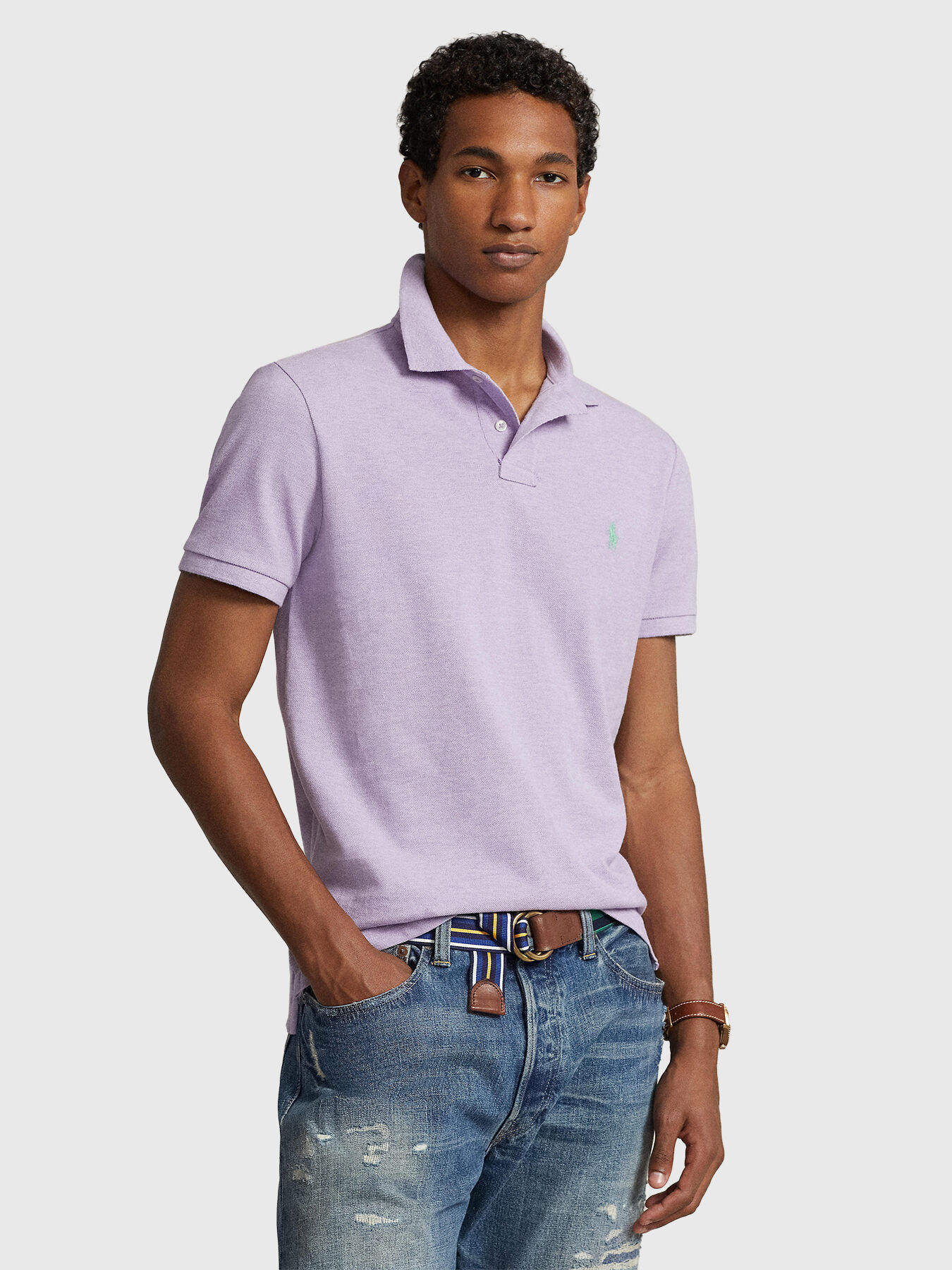 Cotton Polo shirt in purple brand POLO RALPH LAUREN Globalbrandsstore en