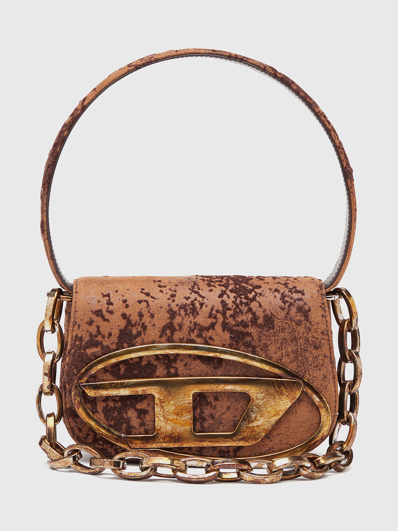 Women's 1DR-Iconic shoulder bag in mirror leather | Black