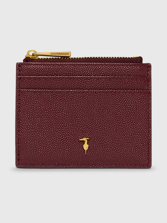 Leather cardholder with logo - 1