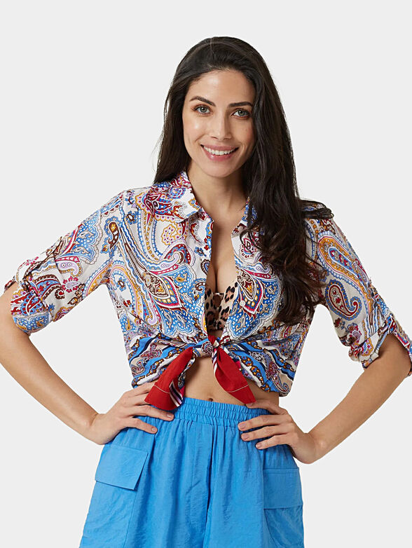 WILD CASHMERE shirt with multicolor print - 3