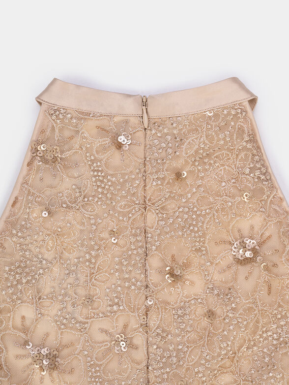 Golden dress with embroidery and sequins - 3