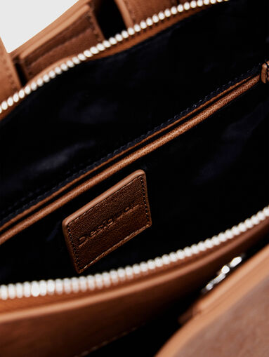 Brown backpack with embroidery - 5