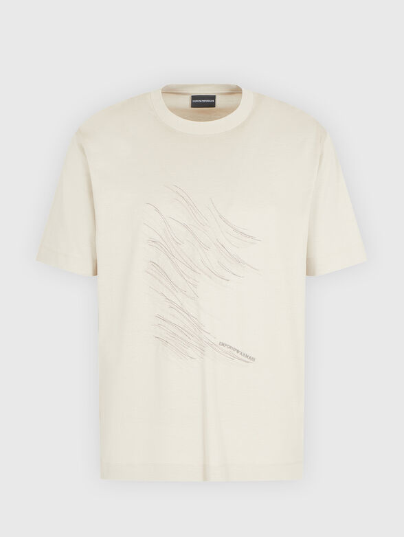 T-shirt with logo embroidery in black - 1