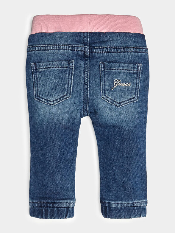 Jeans with pink elastic at the waist - 2