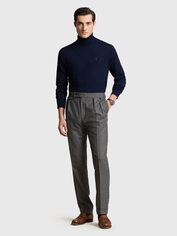 Wool sweater with polo collar  - 2