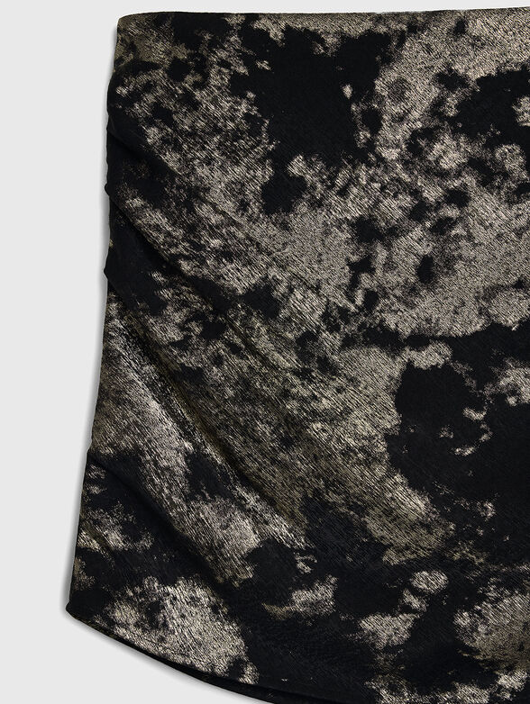 Draped satin mini skirt - 5