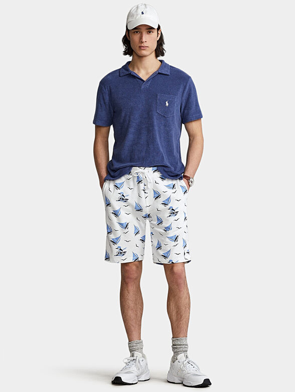 Cotton shorts with sea print - 4