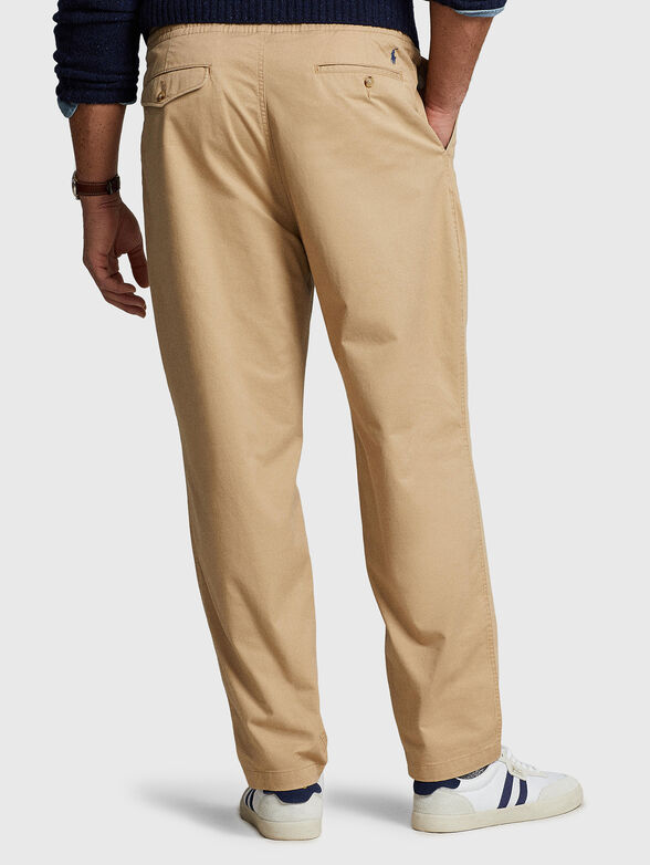 Beige trouser with logo - 1
