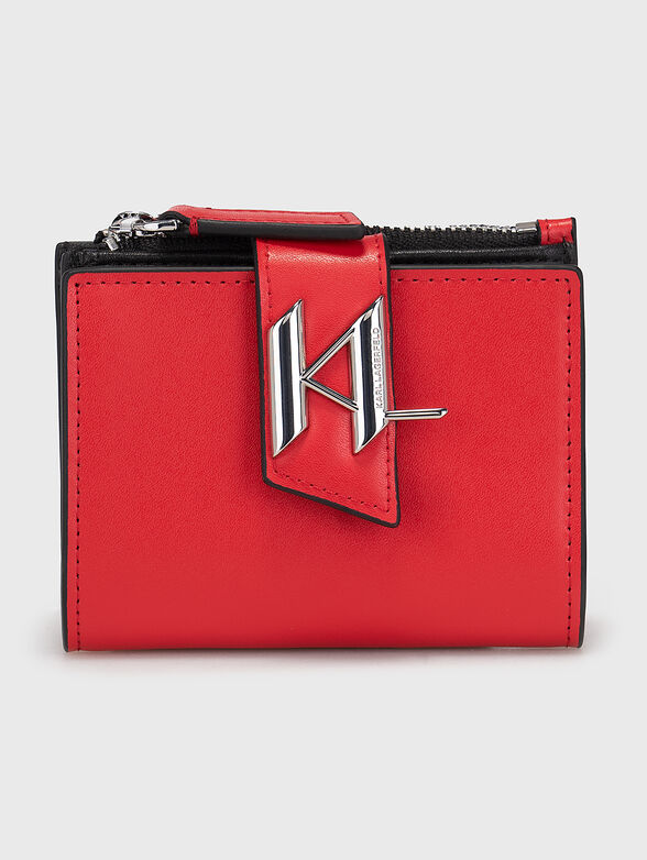 Black leather blend purse with logo element  - 1