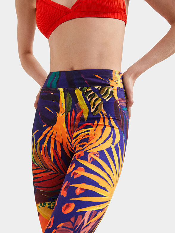 VOLEY leggings with tropical print - 4