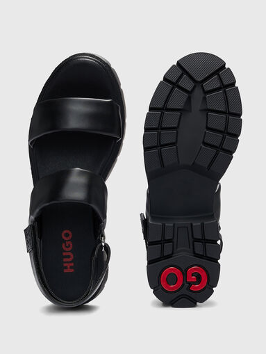 KRIS black leather sandals - 5