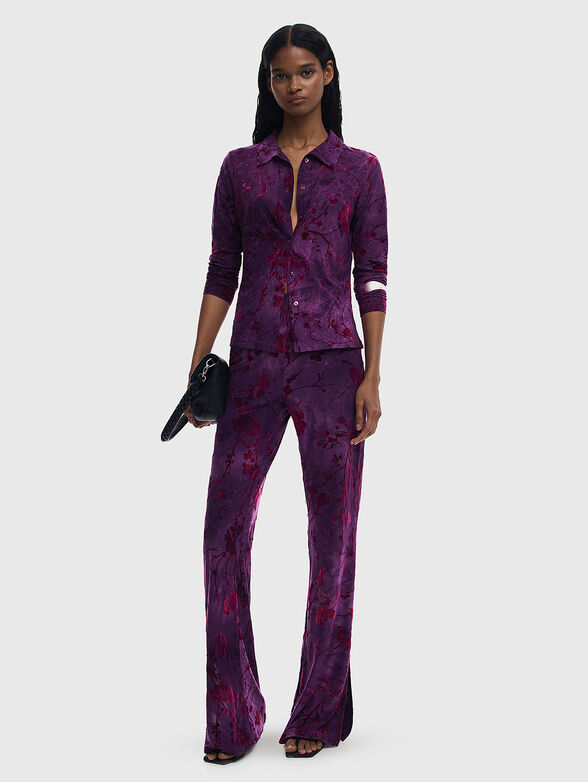 ALINA flared textured fluid pants - 5