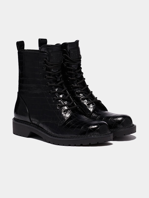 TALISI Combat boots with crocodile print - 2