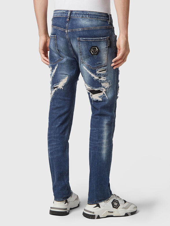 Black jeans with accent ripped details - 2