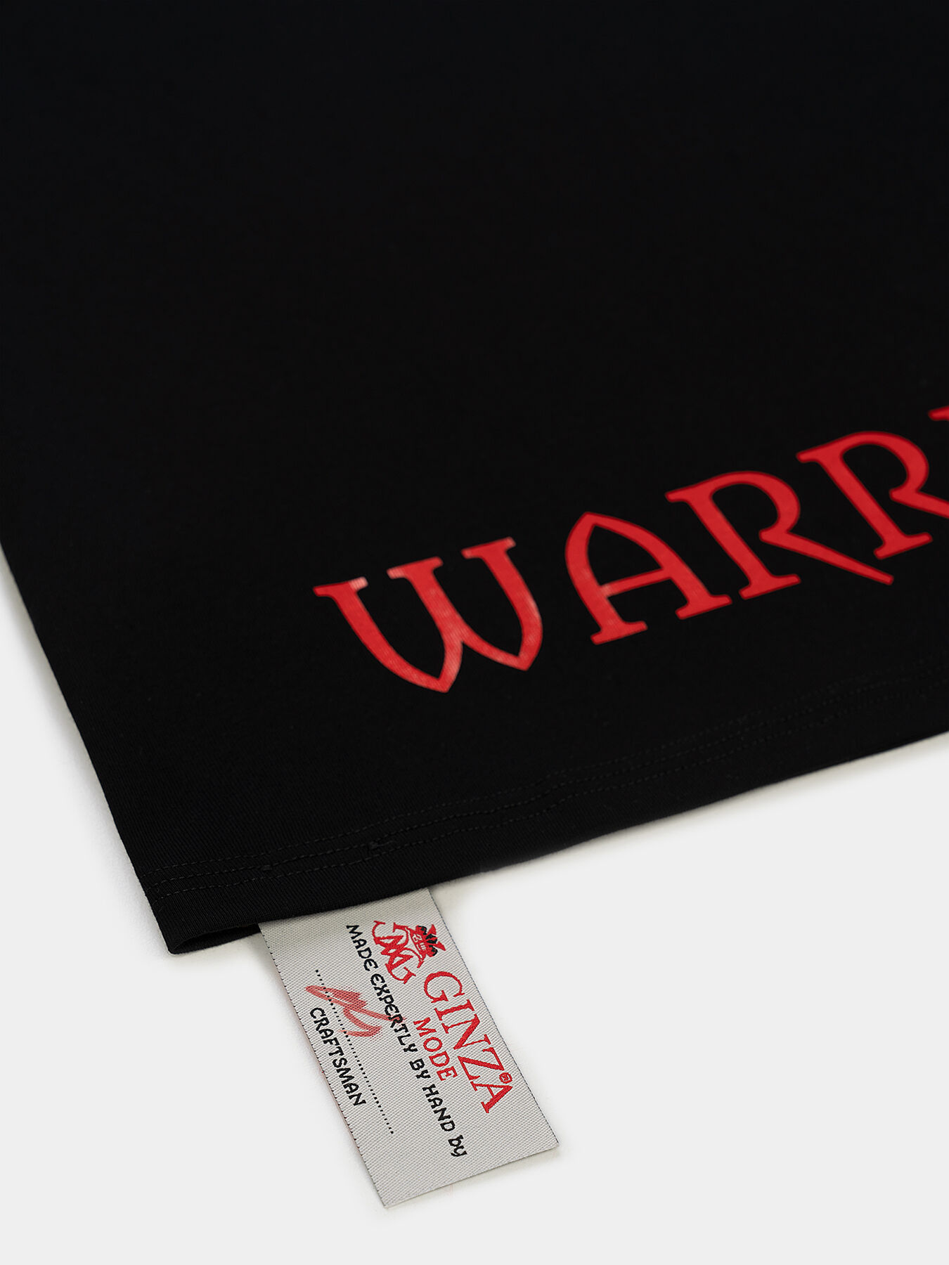 Black T-shirt with logo print brand GINZA MODE