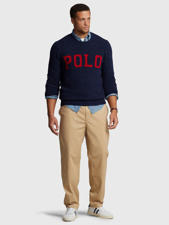 Beige trouser with logo - 4