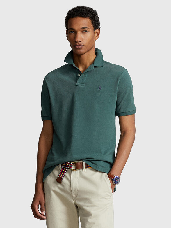 Logo-embroidered Polo shirt in green  - 1