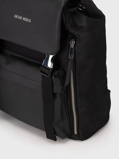 Logo detail black backpack  - 4