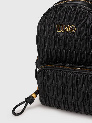 Black backpack with logo accent - 5