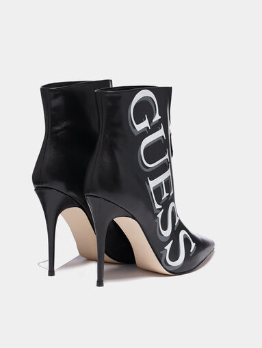 ORBIT Black leather ankle boots with maxi logo - 3