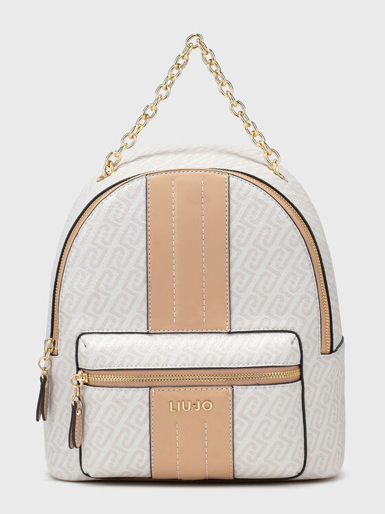 Раница от еко кожа със златисти детайли - 1