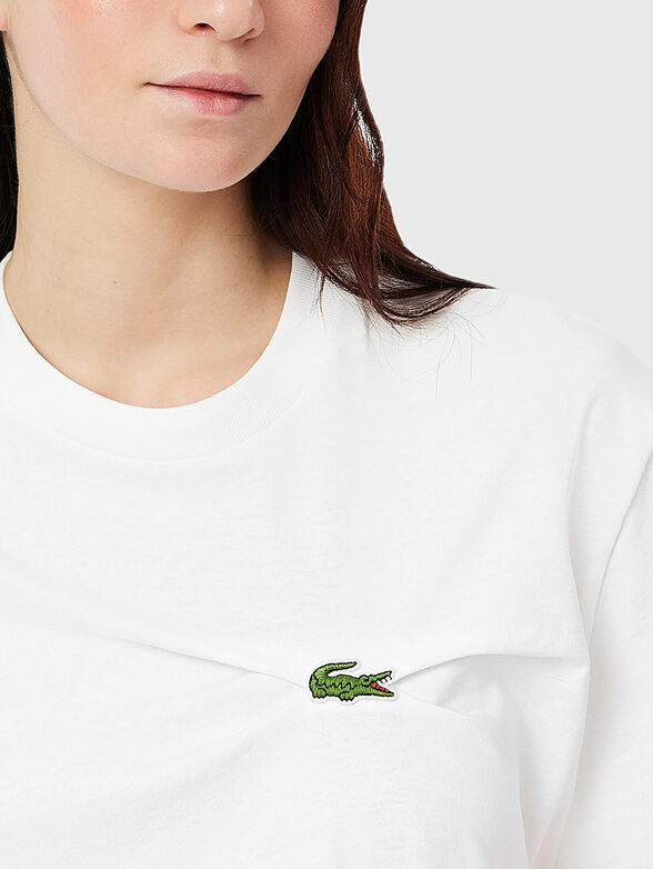 Cotton T-shirt with oval neckline - 4