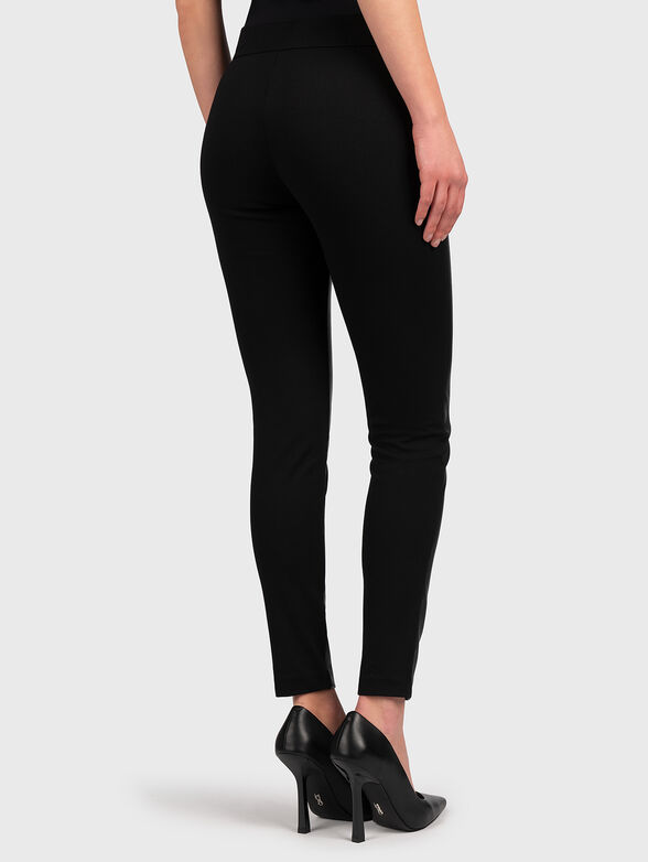 Black high-waisted trousers with accent zips - 2
