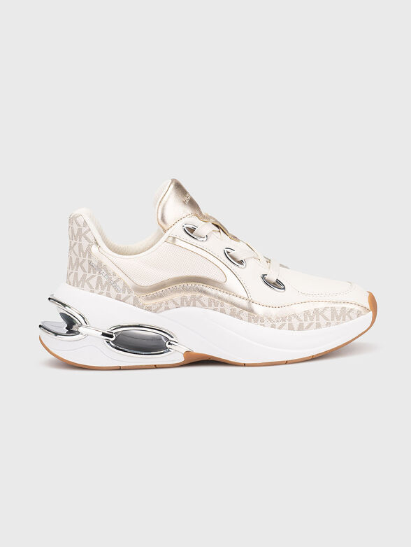 Leather sports shoes with logo - 1