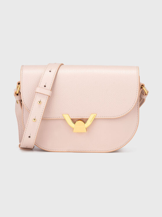 Leather crossbody bag in beige - 1