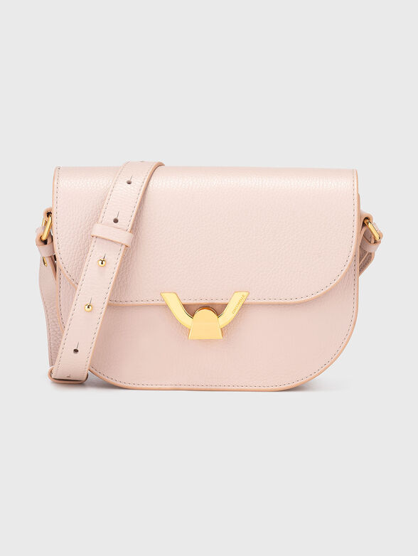 Leather crossbody bag in beige - 1