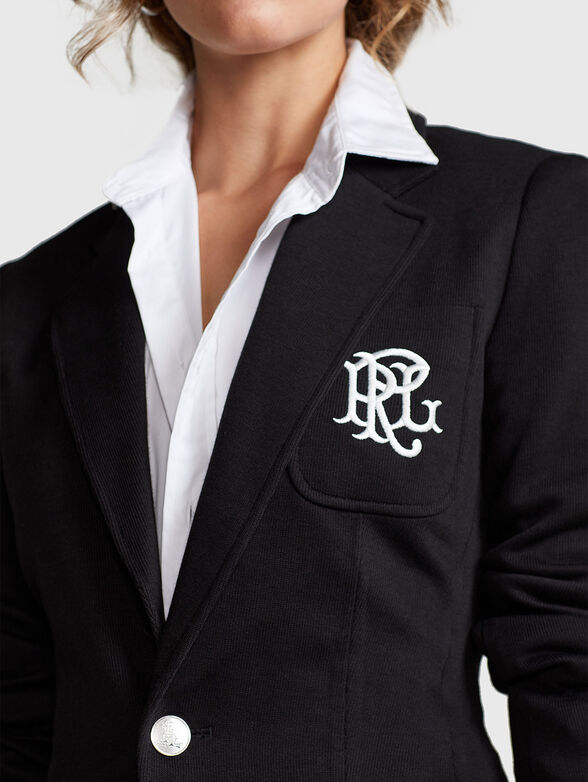 Single breasted slim jacket with logo embroidery - 4