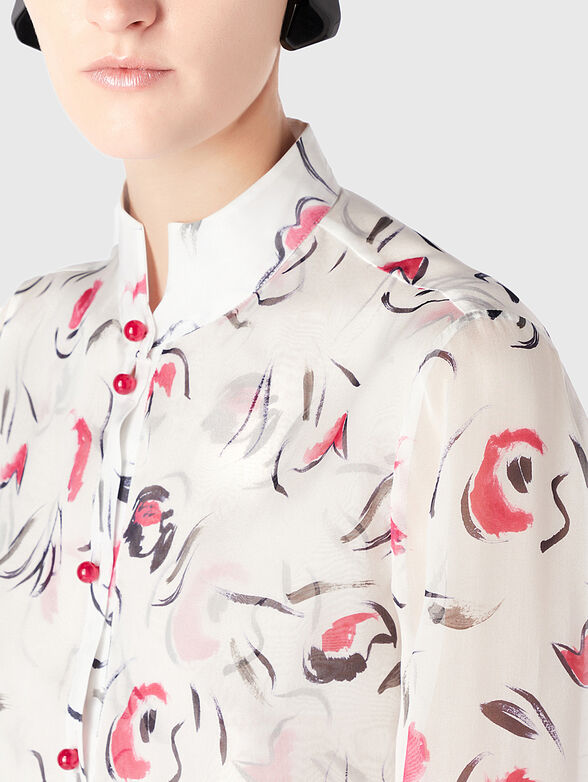 Silk shirt with art print - 3