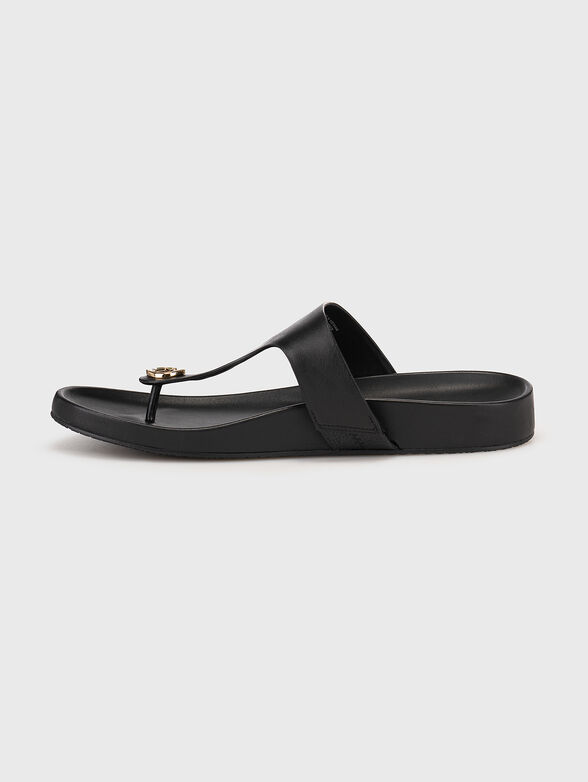 LUCINDA leather slippers with logo detail - 4