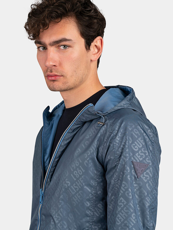 Reversible jacket with logo print - 4