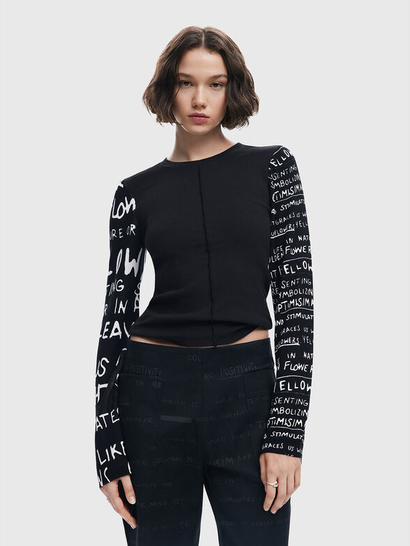 Blouse with accent sleeves - 1