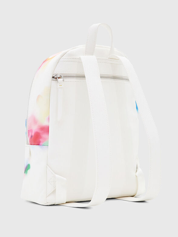 White backpack with contrast print - 2