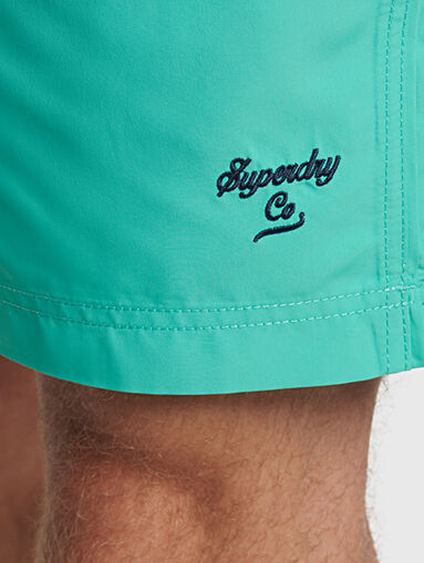 VINTAGE POLO blue beach shorts with embroidery - 4